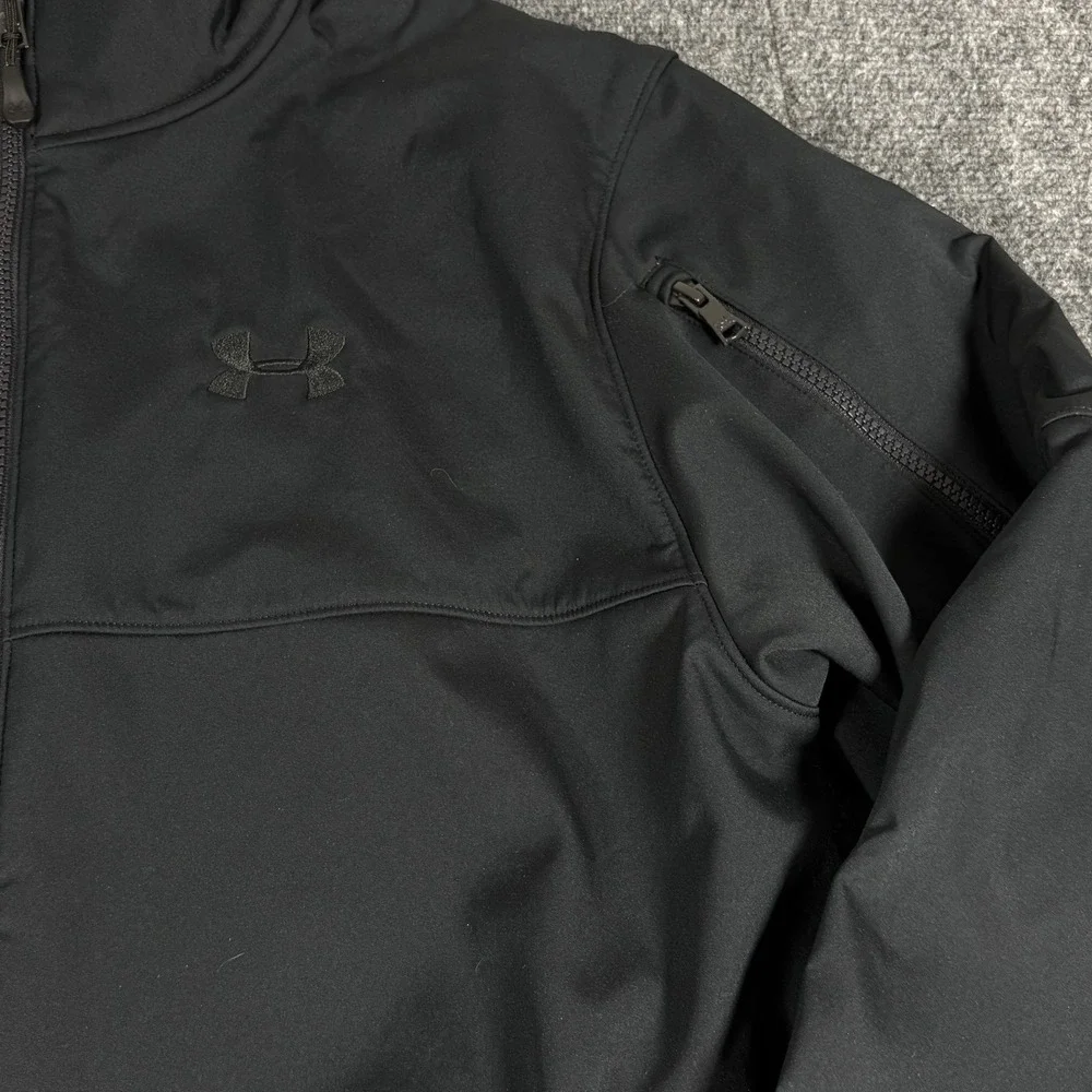Under Armour Storm Soft Shell Zip Jacket Mens Large Black Performance Sports Gym